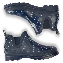 Women's Harper Low Wellies | Navy Polkadot