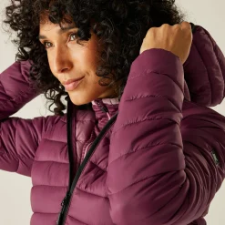 Women's Hooded Marizion Baffled Jacket | Dark Pimento