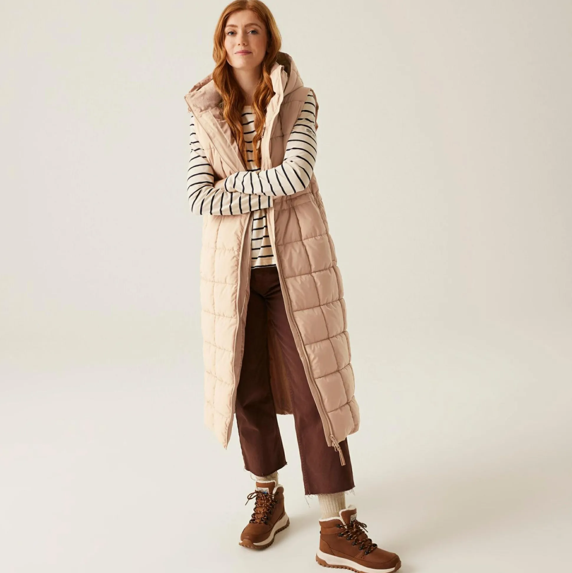Women's Leandra Longline Gilet | Warm Taupe