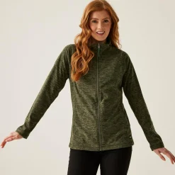 Women's Mayse Full Zip Fleece | Dark Khaki Marl