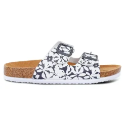 Women's Mia Double Strap Sandals | Navy White Large Floral
