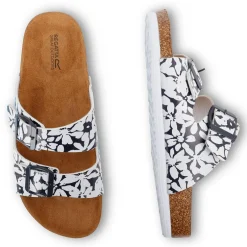 Women's Mia Double Strap Sandals | Navy White Large Floral