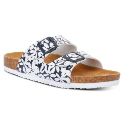 Women's Mia Double Strap Sandals | Navy White Large Floral
