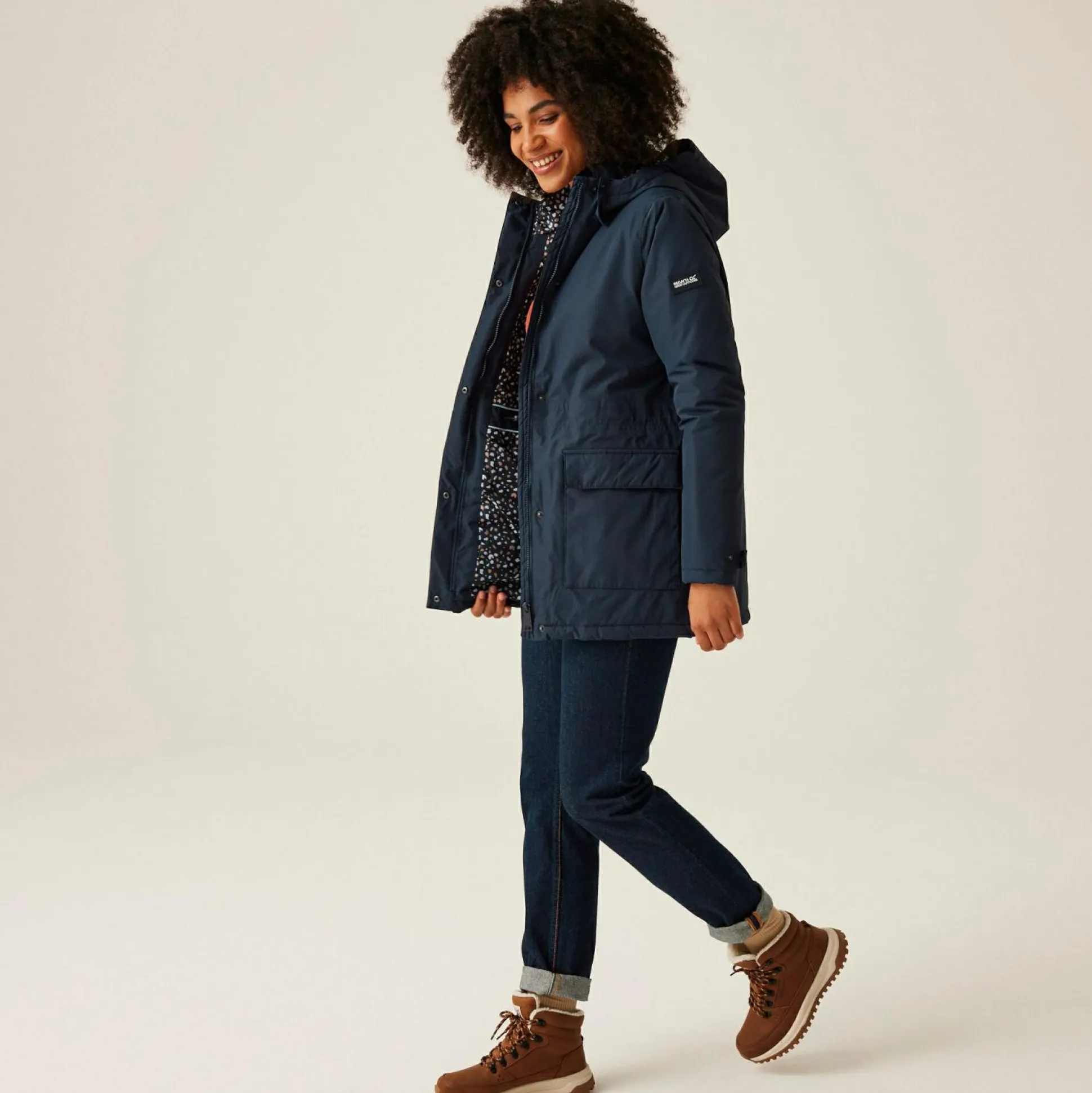 Women's Mireya Waterproof Insulated Jacket | Navy Spot Print