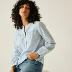 Women's Natine Lightweight Shirt | Chambray Blue Ticking Stripe