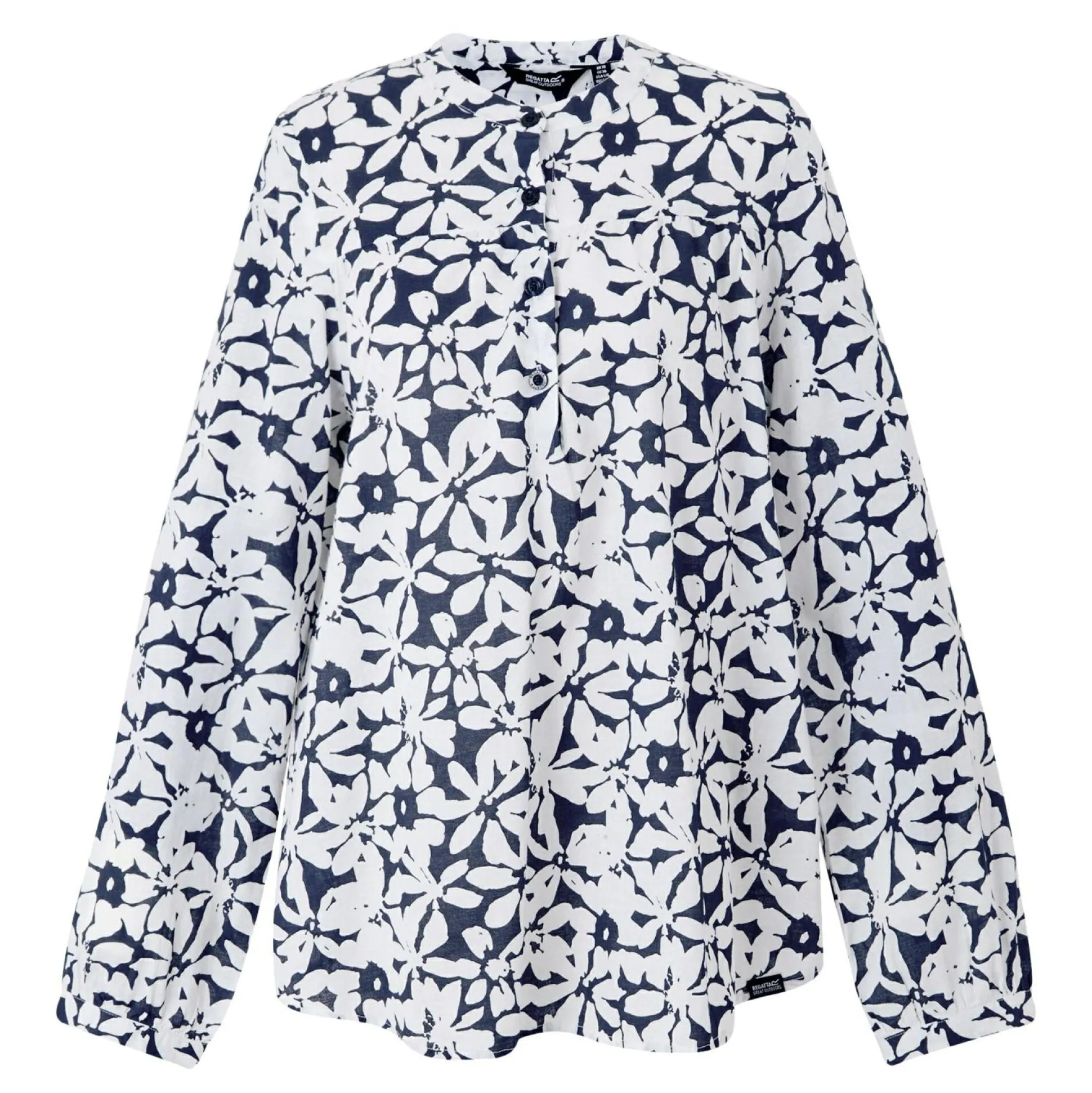 Women's Natine Lightweight Shirt | Navy White Large Floral