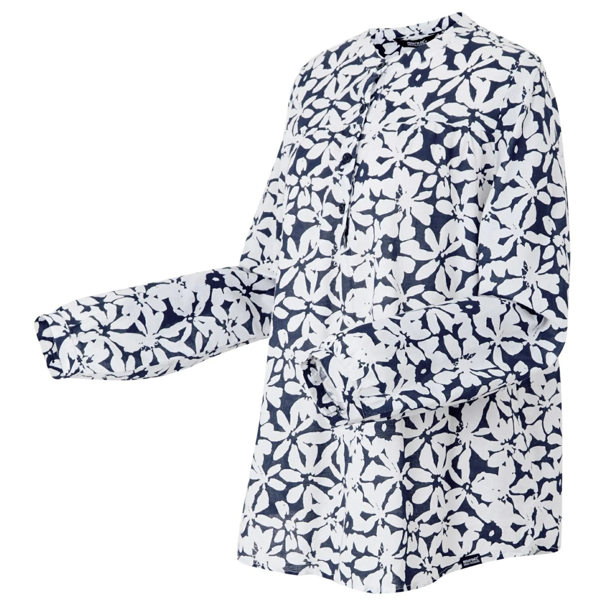 Women's Natine Lightweight Shirt | Navy White Large Floral