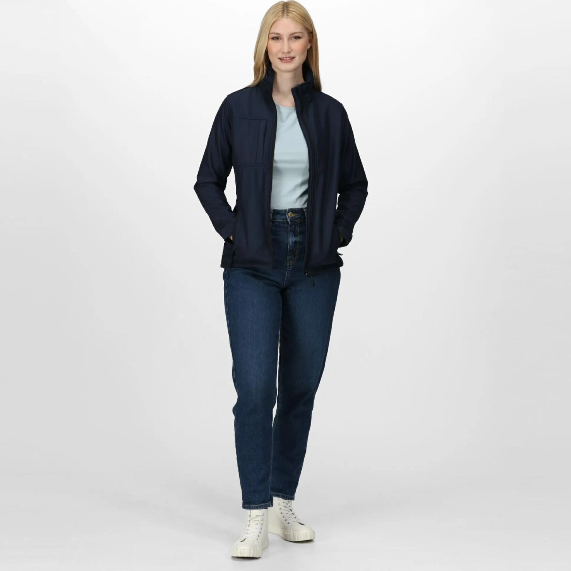 Women's Octagon II Printable 3 Layer Membrane Softshell Jacket | Navy Seal Grey