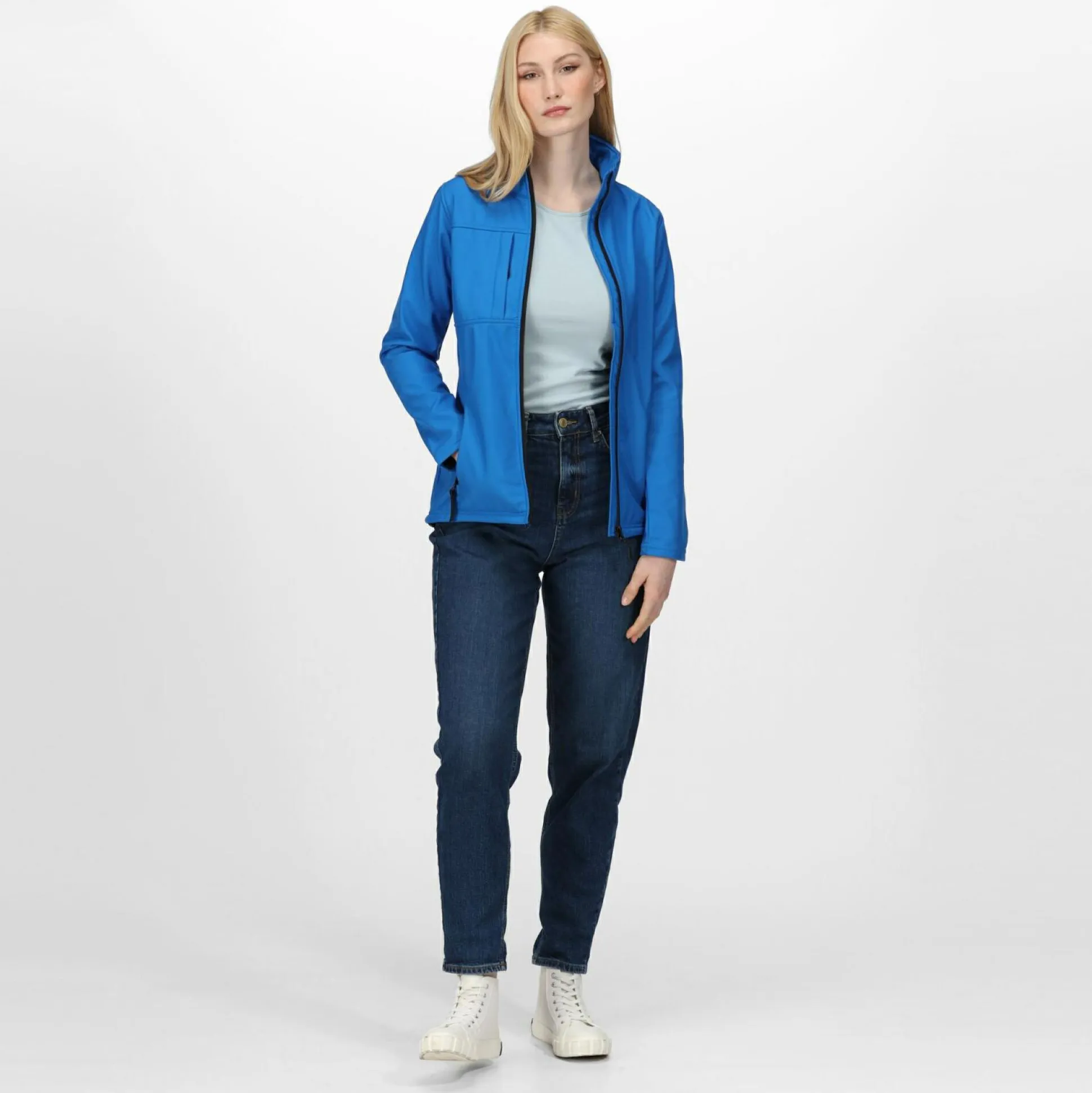 Women's Octagon II Printable 3 Layer Membrane Softshell Jacket | Oxford Blue Black