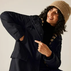 Women's Orla Kiely Long Length Waterproof Jacket | Black