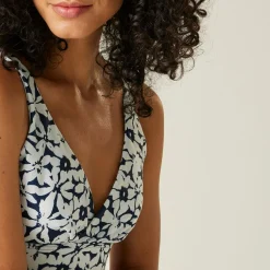 Women's Paloma Bikini Top | Navy White Large Floral