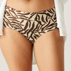 Women's Paloma Swim Brief | Tonal Zebra Print