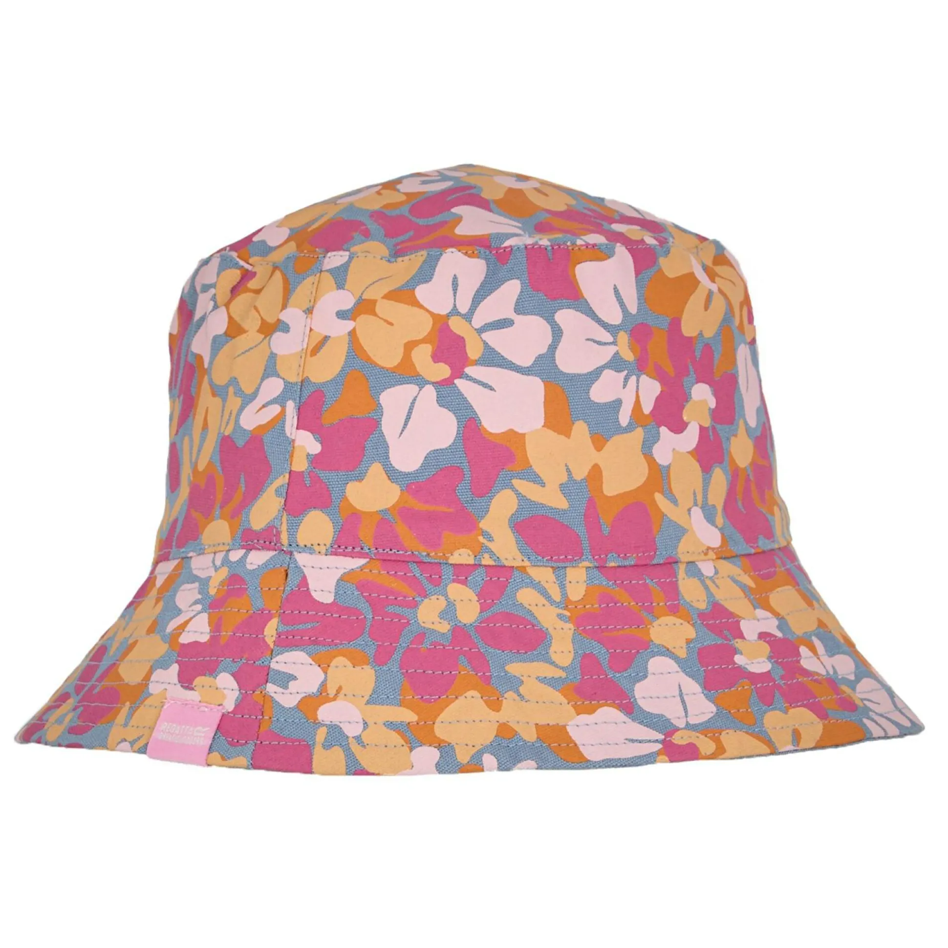 Women's Reversible Bucket Hat | Summer Floral Print Chambray Blue