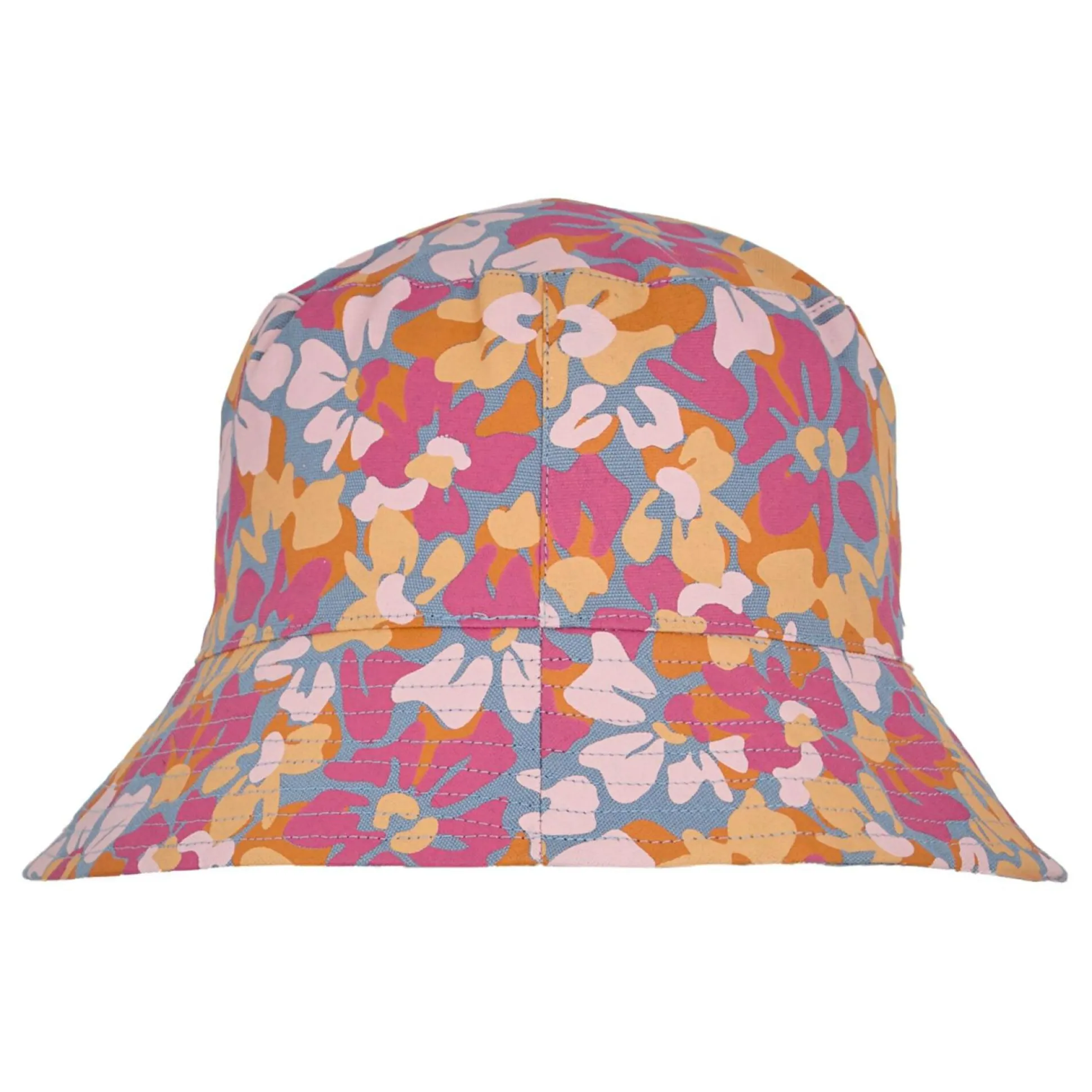 Women's Reversible Bucket Hat | Summer Floral Print Chambray Blue