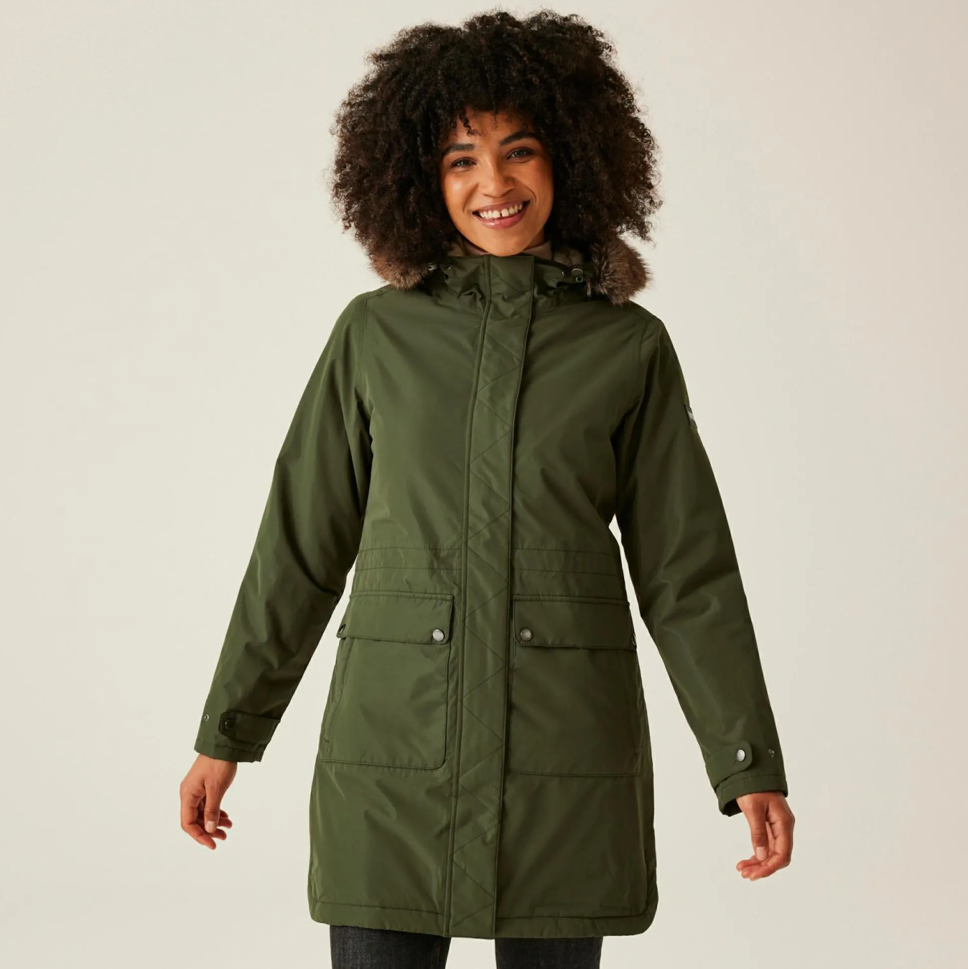 Women's Sabinka II Fur Trim Parka Jacket | Dark Khaki