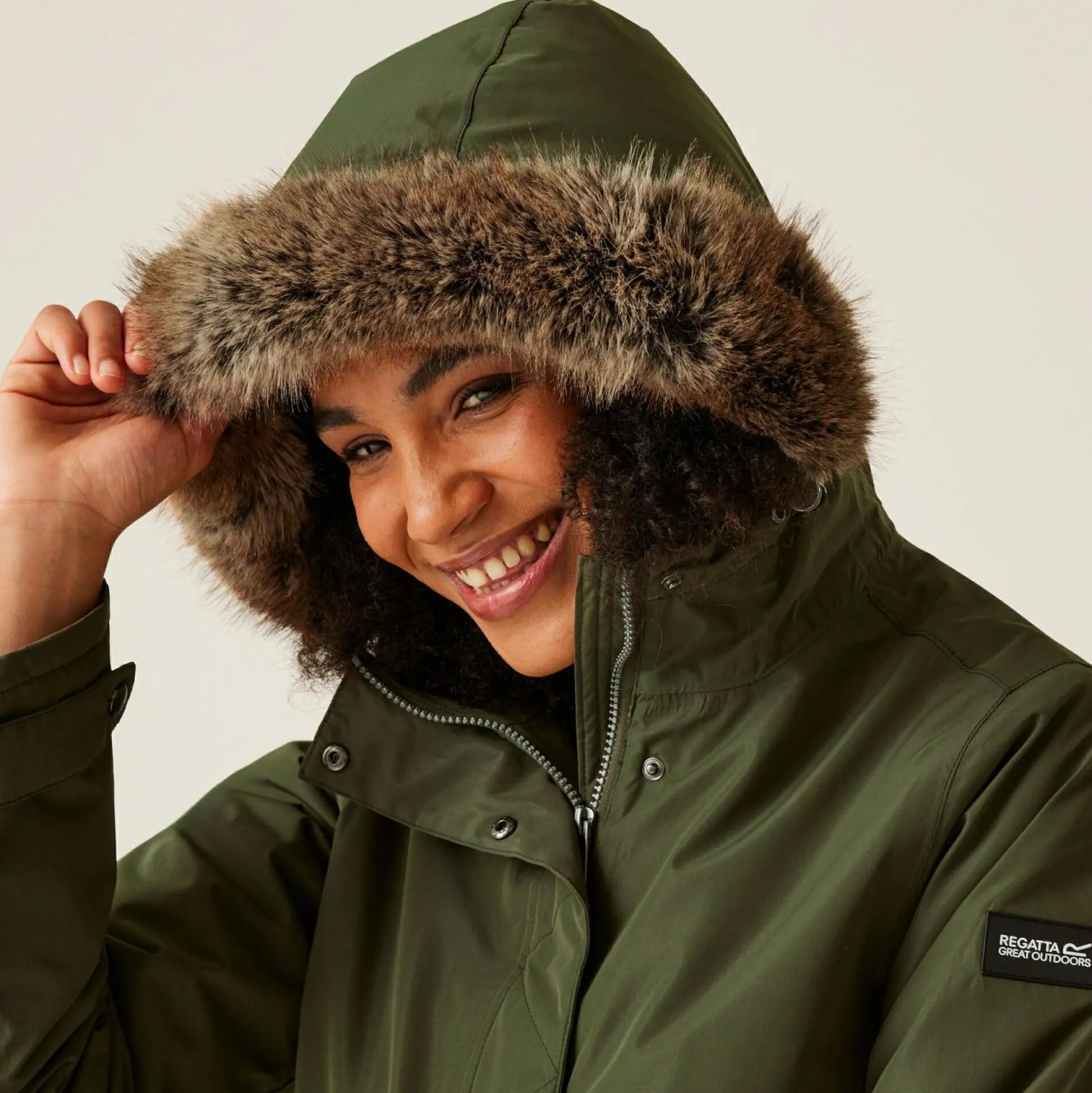 Women's Sabinka II Fur Trim Parka Jacket | Dark Khaki