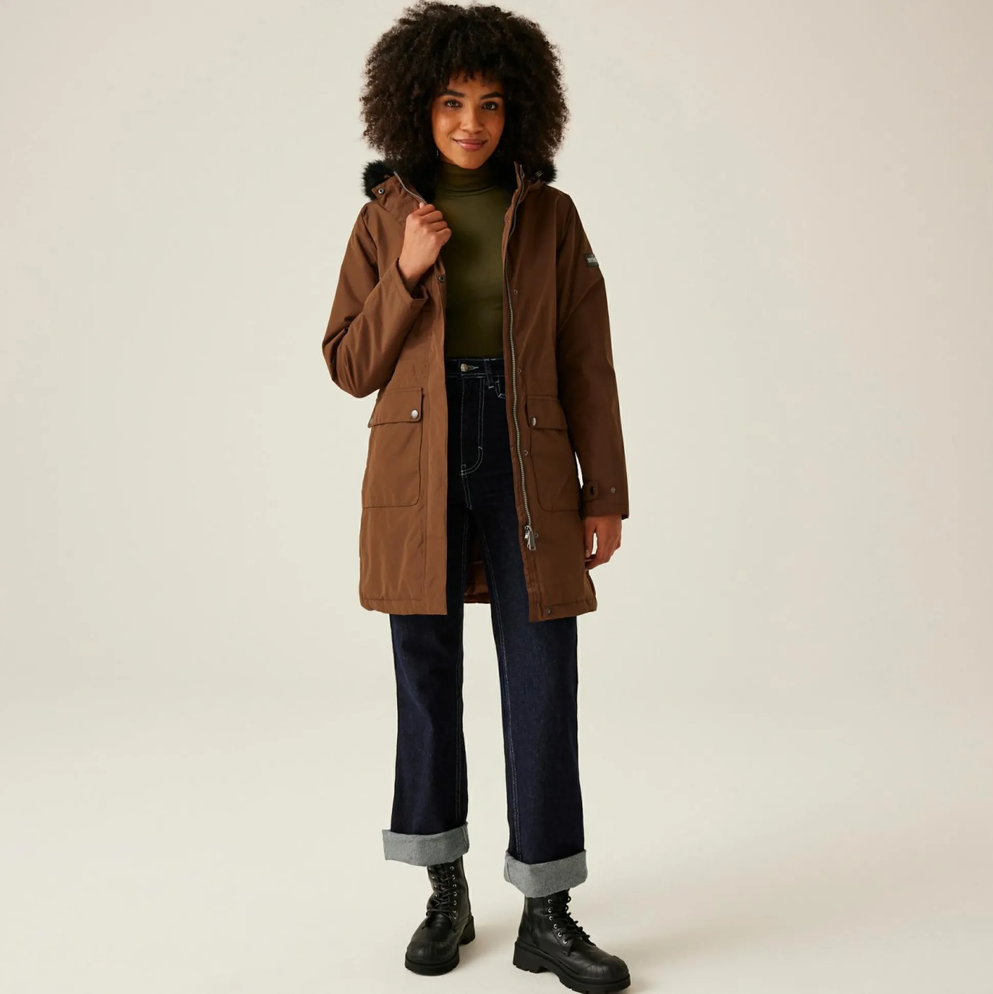Women's Sabinka II Fur Trim Parka Jacket | Dark Brown