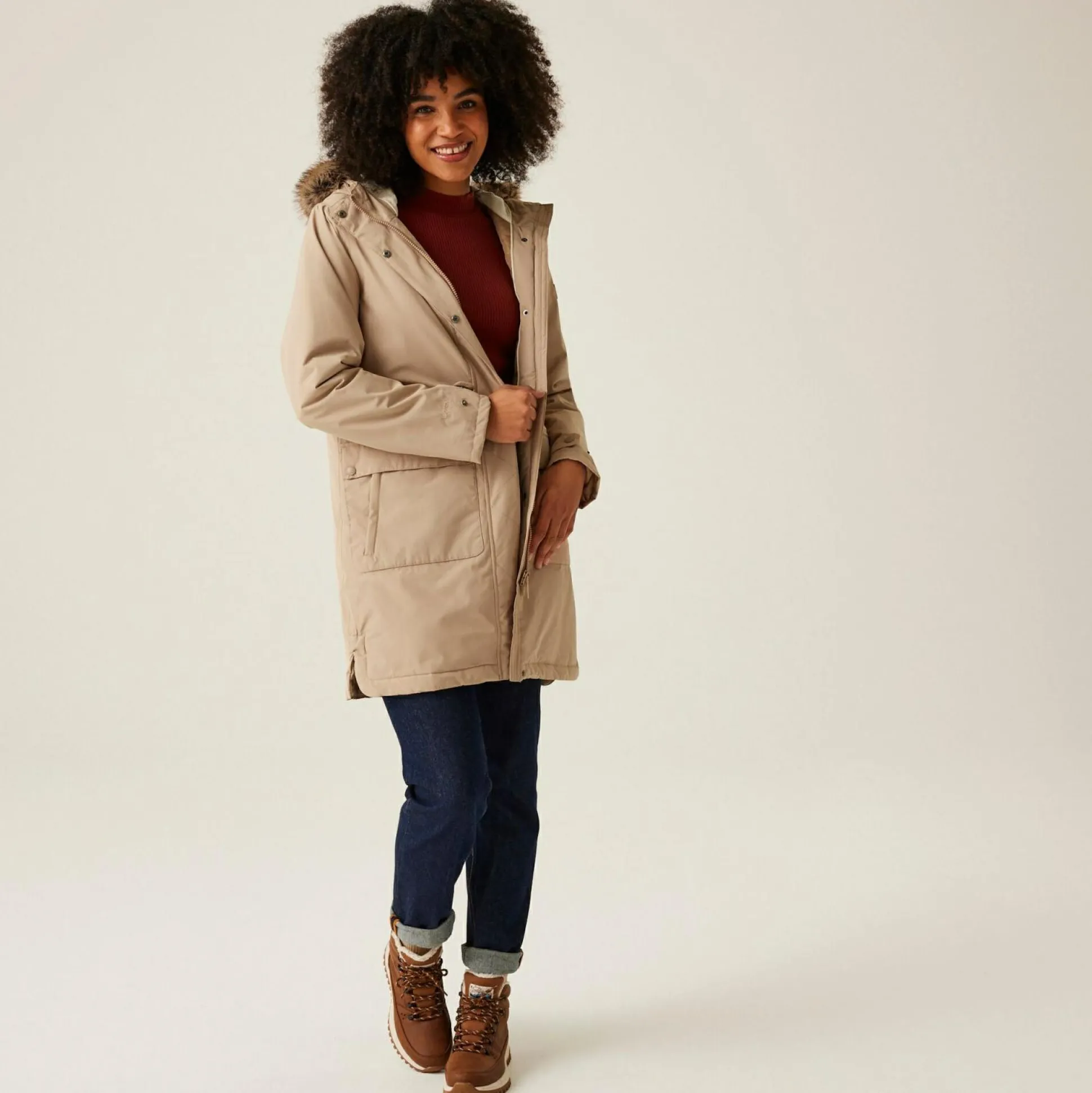Women's Sabinka II Fur Trim Parka Jacket | Warm Taupe