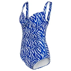 Women's Sakari Tummy Control Costume | Brightest Blue Abstract Print