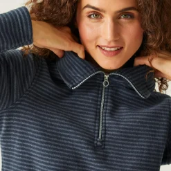 Women's Solenne Half Zip Fleece | Navy Silver