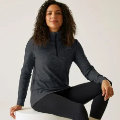 Women's Sweethart Marl Half Zip Fleece | Seal Grey