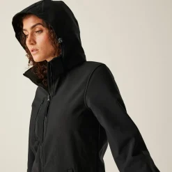 Women's Venturer 3-layer Printable Hooded Softshell Jacket | Black