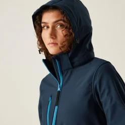Women's Venturer 3-layer Printable Hooded Softshell Jacket | Navy French Blue