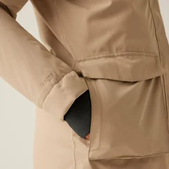 Women's Yarli Waterproof Longline Jacket | Warm Taupe Light Vanilla